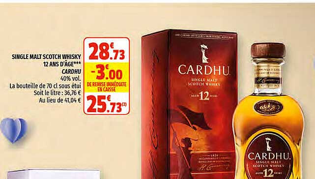 single malt scotch whisky 12 ans d'âge cardhu