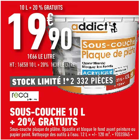 sous-couche 10 l + 20% gratuits