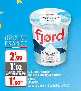 spécialité laitière douceur nordique nature fjord danone
