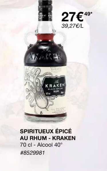 spiritueux épicé au rhum - kraken