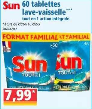 sun 60 tablettes lave-vaisselle
