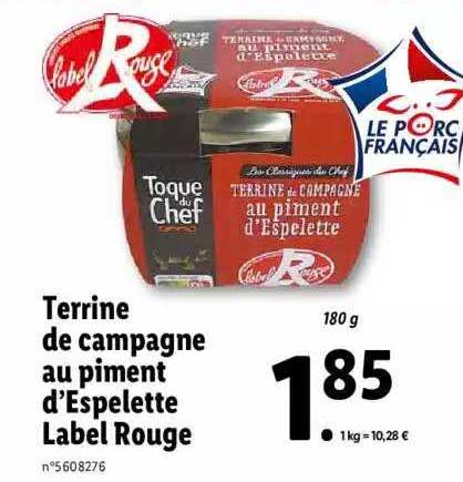 terrine de campagne au piment d'espelette label rouge