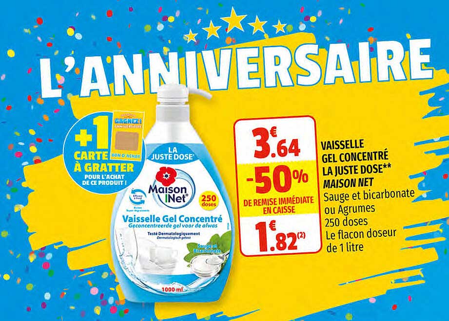 vaisselle gel concentré la juste dose maison net