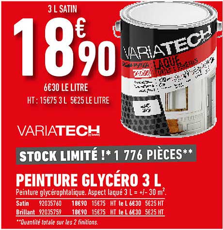 variatech peinture glycéro 3 l