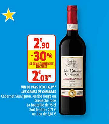 vin de pays d'oc i.g.p. les ormes de cambras