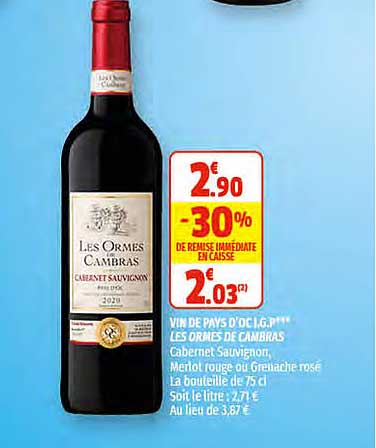 vin de pays d'oc i.g.p. les ormes de cambras