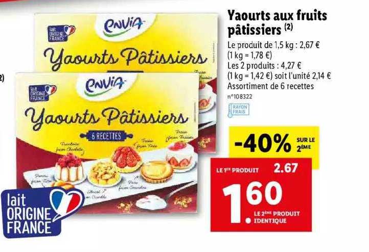 yaourts aux fruits patissiers