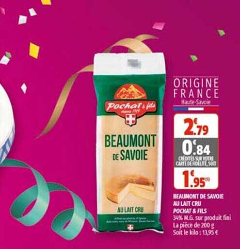 Beaumont De Savoie Au Lait Cru Pochat & Fils
