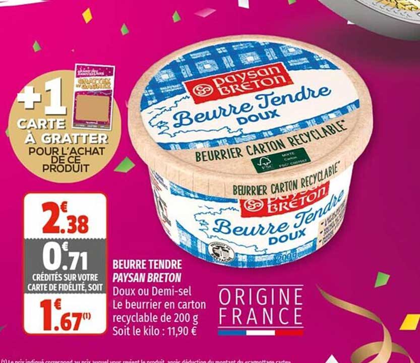 beurre tendre paysan breton