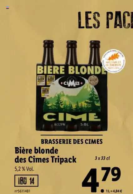bière blonde des cimes tripack
