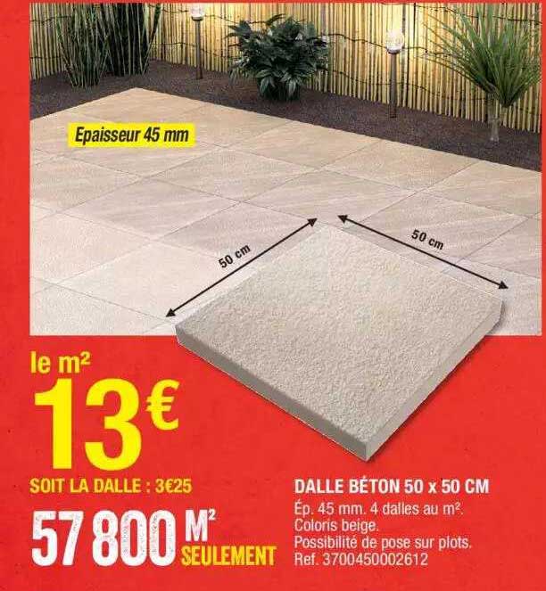 Dalle Béton 50 X 50 Cm