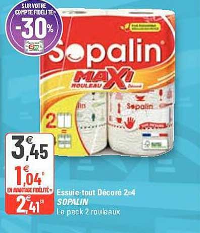 essuie-tout décoré 2=4 sopalin