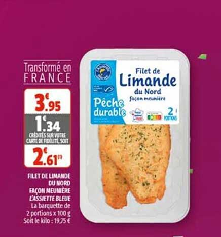 filet de limande du nord façon meunière l'assiette bleue