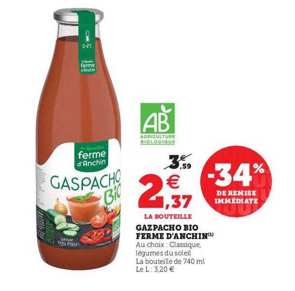gazpacho bio ferme d'anchin