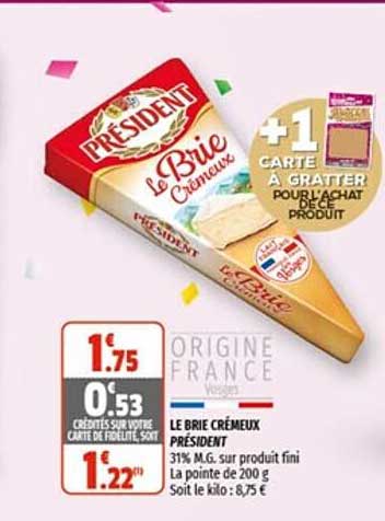 Le Brie Crémeux Président
