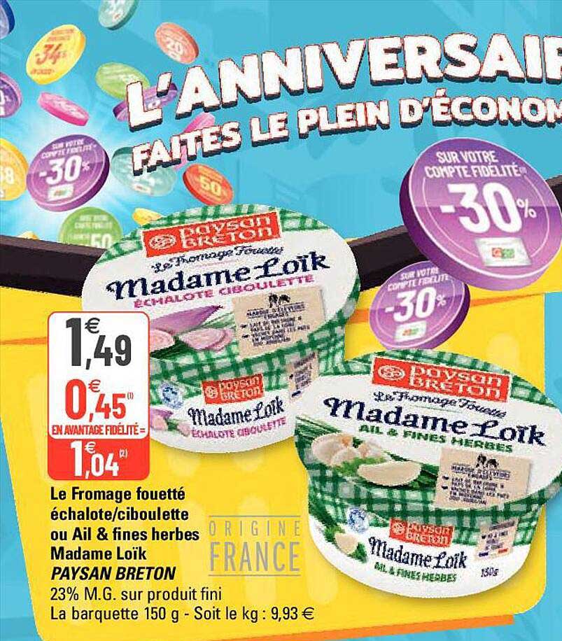 le fromage fouetté échalote-ciboulette ou ail & fines herbes madame loïk paysan breton