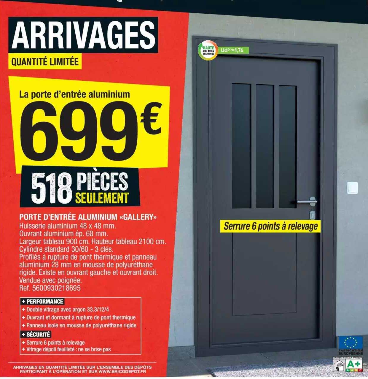 porte d'entrée aluminium «gallery»