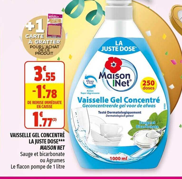 Vaisselle Gel Concentré La Juste Dose Maison Net