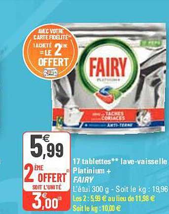17 tablettes lave-vaisselle platinium+ fairy