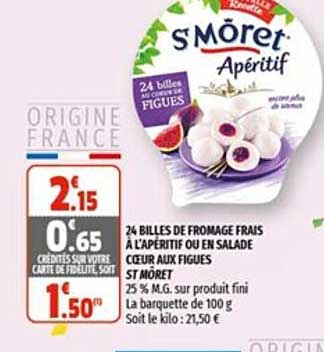 24 Billes De Fromage Frais à L'apéritif Ou En Salade Coeur Aux Figues St Môret