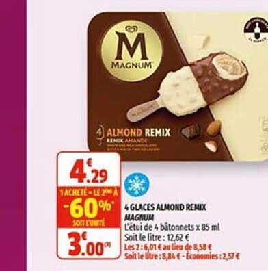 4 glaces almond remix magnum