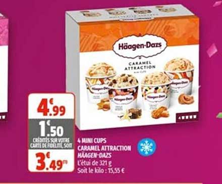 4 mini cups caramel attraction häagen-dazs