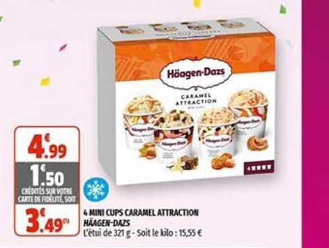 4 mini cups caramel attraction häagen-dazs