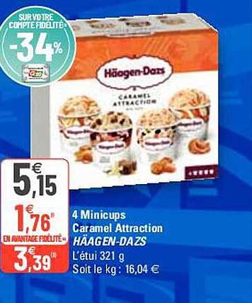 4 minicups caramel attraction häagen-dazs