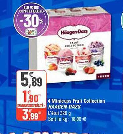 4 Minicups Fruit Collection Häagen-dazs