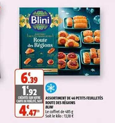 assortiment de 46 petits feuilletés route des régions blini
