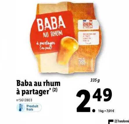 baba au rhum à partager