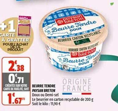 beurre tendre paysan breton