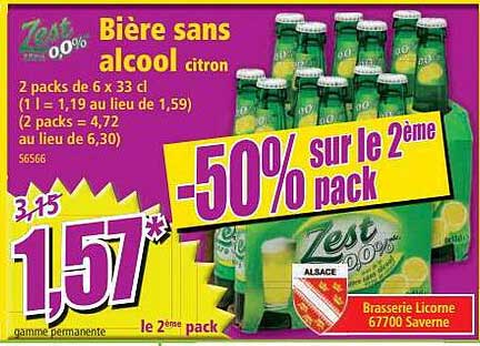 bière sans alcool citron zest 0,0%
