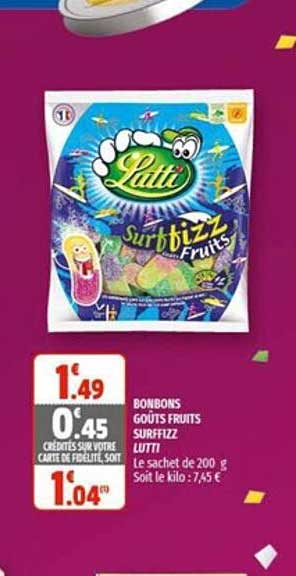 bonbons goûts fruits surffizz lutti
