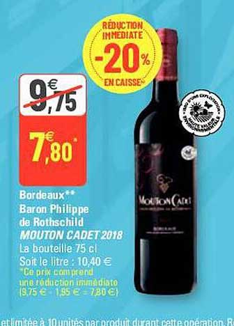 bordeaux baron philippe de rothschild mouton cadet 2018
