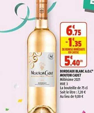 bordeaux blanc a.o.c. mouton cadet