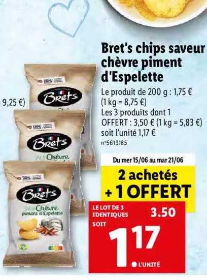 Bret's Chips Saveur Chèvre Piment D'espelette