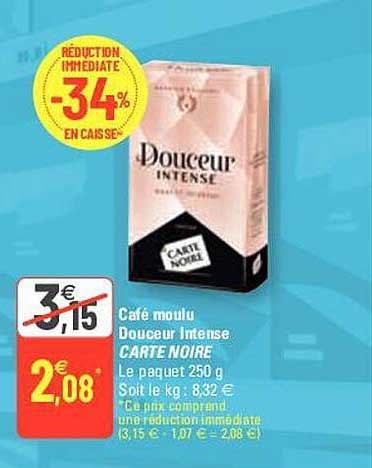 Café Moulu Douceur Intense Carte Noire