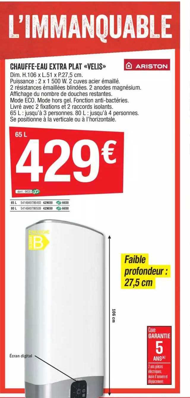 chauffe-eau extra plat «velis»