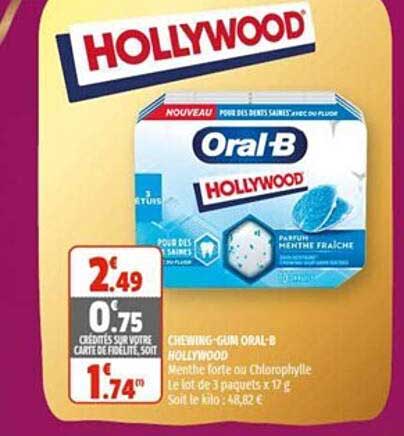 chewing-gum oral-b hollywood
