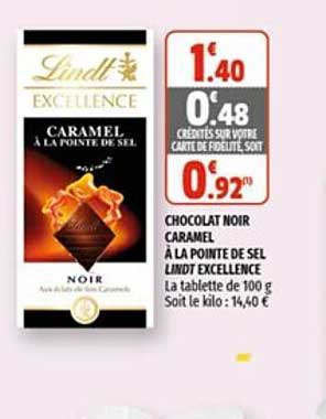 Chocolat Noir Caramel à La Pointe De Sel Lindt Excellence