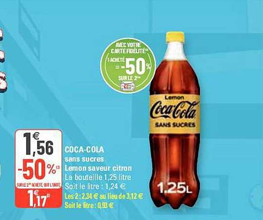 coca-cola sans sucres lemon saveur citron