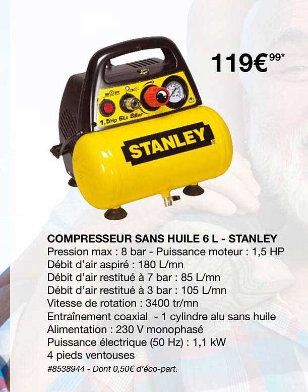 Compresseur Sans Huile 6l-stanley