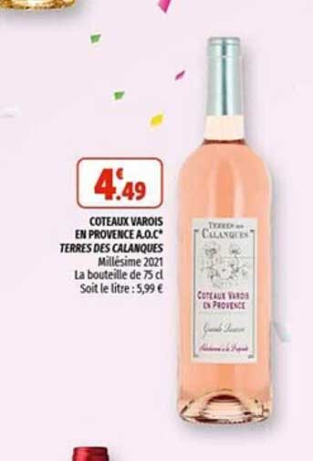 coteaux varois en provence a.o.c. terres des calanques