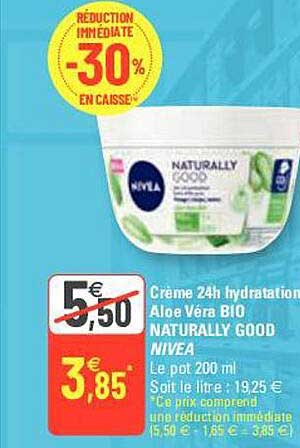 crème 24h hydratation aloé véra bio naturally good nivea