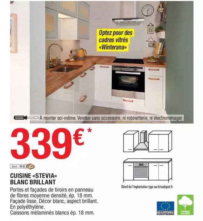 cuisine «stevia» blanc brillant