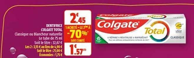 Dentifrice Colgate Total