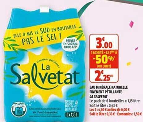 eau minérale naturelle finement périllante la salvetat