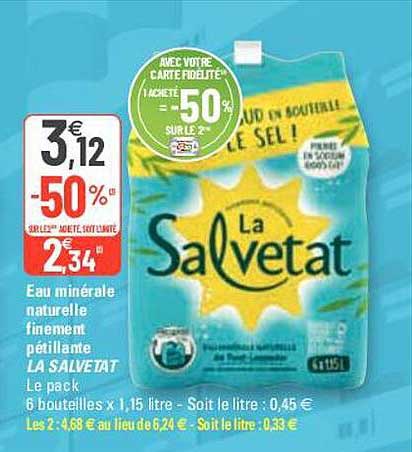 eau minérale naturelle finement pétillante la salvetat