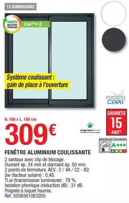 Fenêtre Aluminium Coulissante